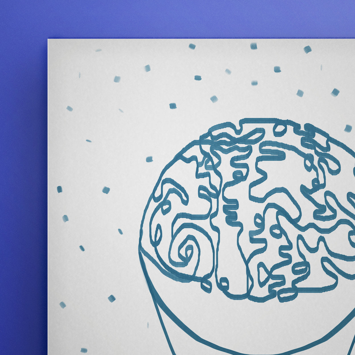 Moon Swinging Astronaut Line Art | Print | Poster | Painting | Drawing - EGLOOP