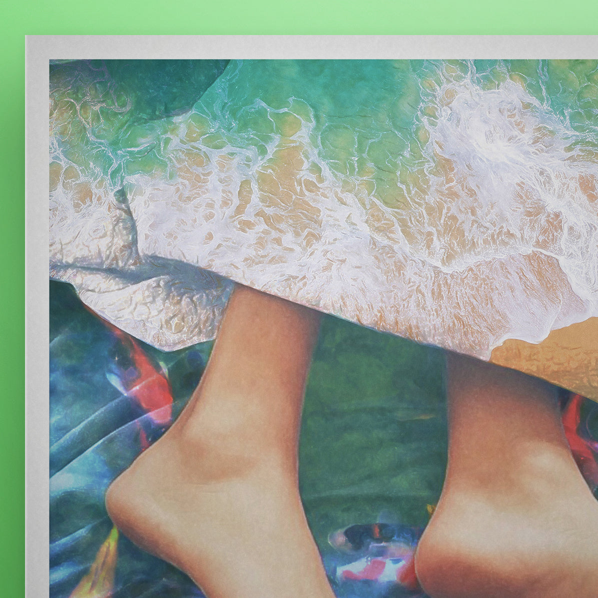 Sleeping on a Pond With Blanket Made of Waves | Digital Art - EGLOOP