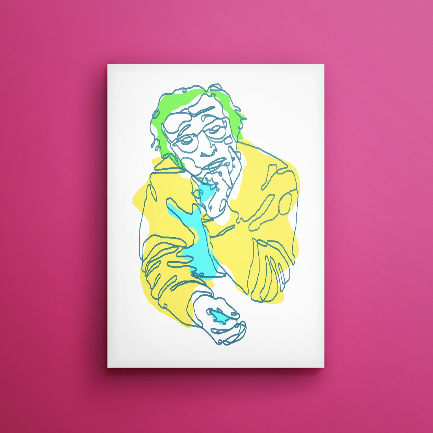 Woody Allen Line Art | Poster | Print | Painting Art Print - EGLOOP