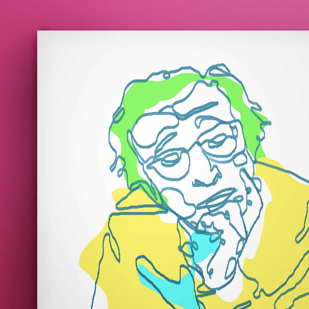 Woody Allen Line Art | Poster | Print | Painting Art Print - EGLOOP