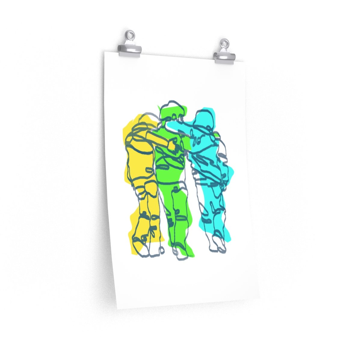 Childhood Friends Line Art | Premium Matte vertical posters - EGLOOP