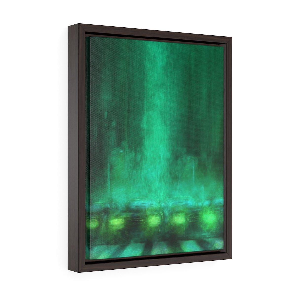 Hazy street | Vertical Framed Premium Gallery Wrap Canvas - EGLOOP