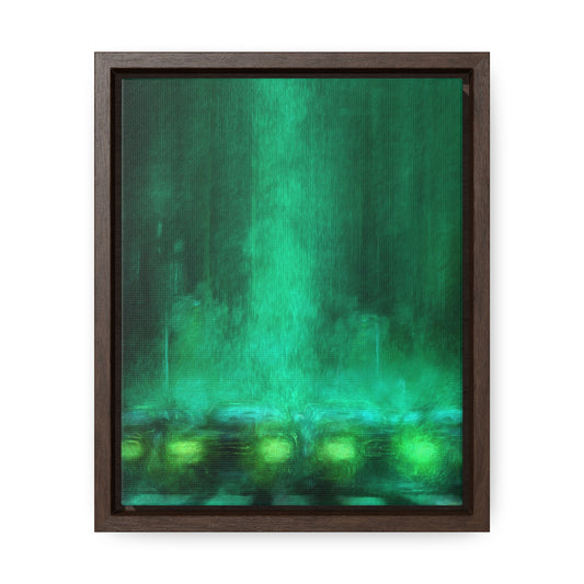 Hazy street | Vertical Framed Premium Gallery Wrap Canvas