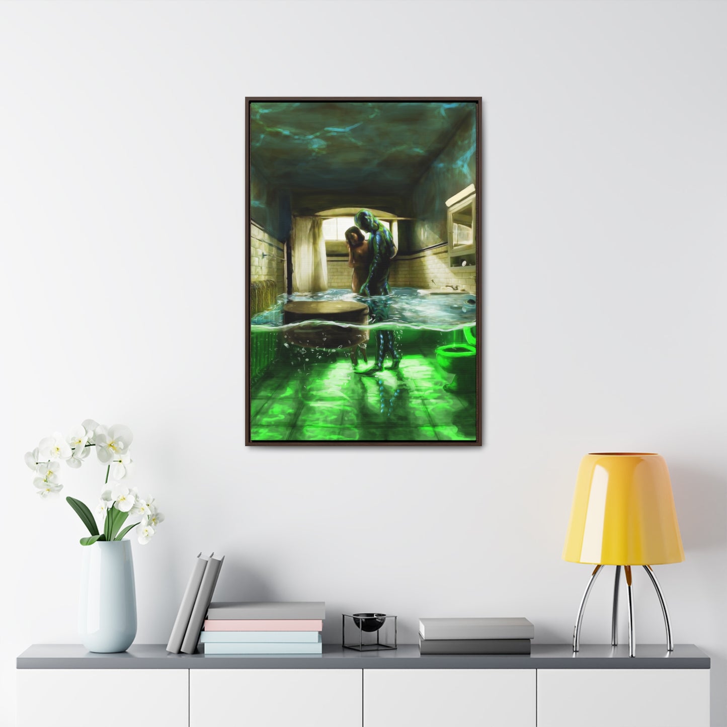 The Shape of Water | Vertical Framed Premium Gallery Wrap Canvas