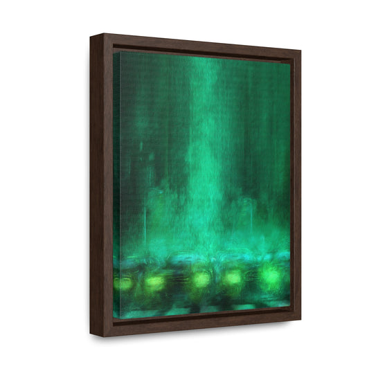 Hazy street | Vertical Framed Premium Gallery Wrap Canvas