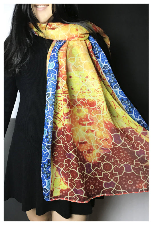 Lightweight Scarf | Gustav Klimt inspired | LIMITED EDITION | Original Painting - EGLOOP