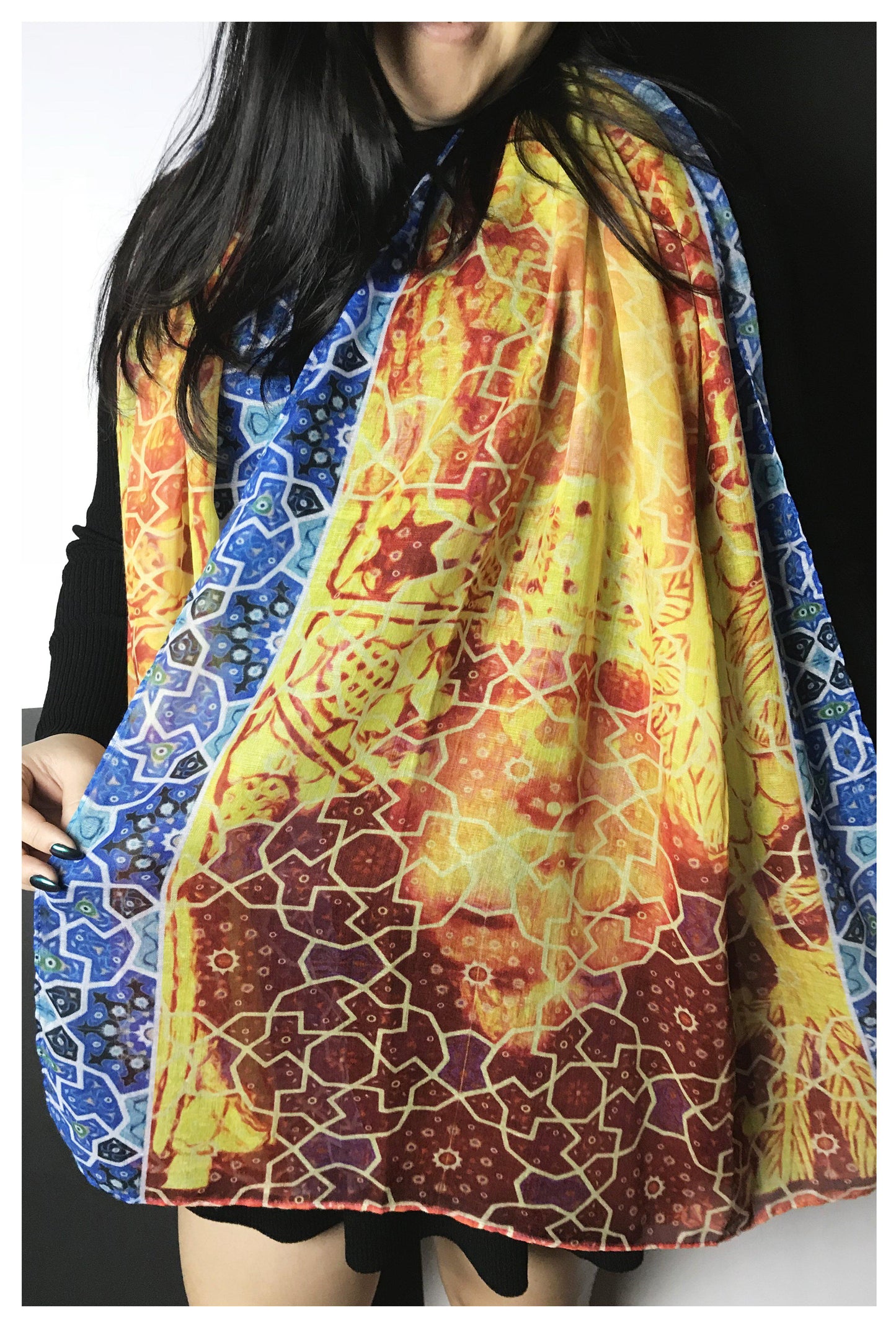 Lightweight Scarf | Gustav Klimt inspired | LIMITED EDITION | Original Painting - EGLOOP