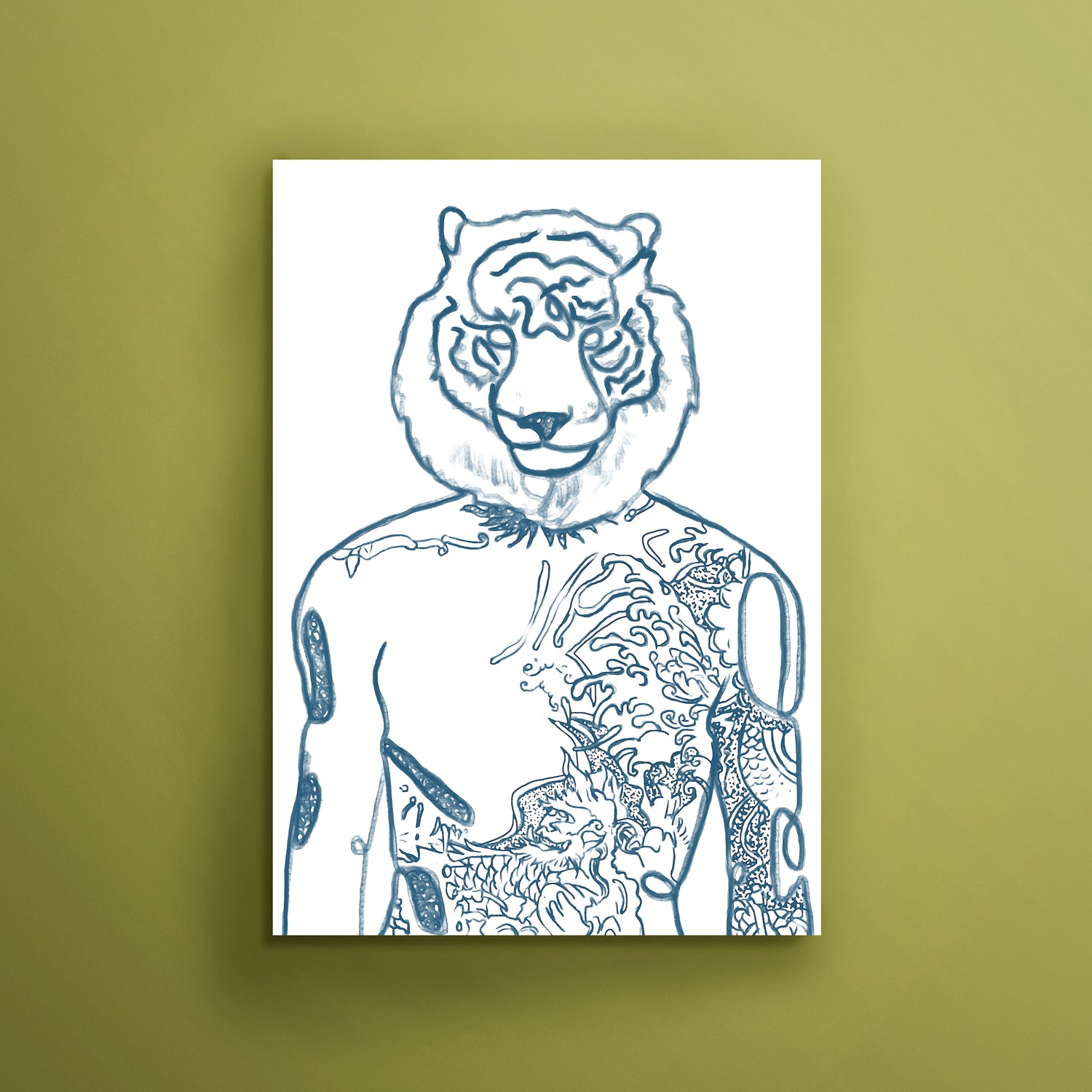Tiger Man Line Art - EGLOOP